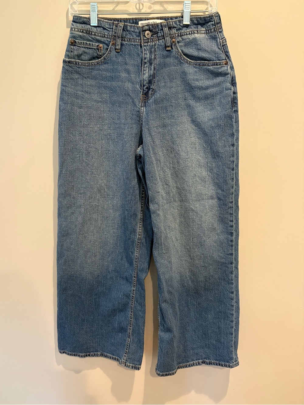 Abercrombie & Fitch Curve Love High Rise Wide Leg Jeans 28 Short